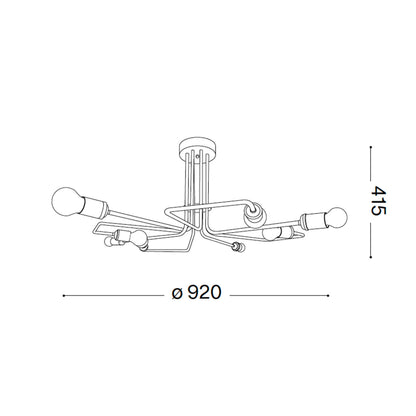 Ideal lux Triumph E27 pendant linear luminaire
