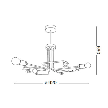 Ideal lux Triumph E27 pendant linear luminaire