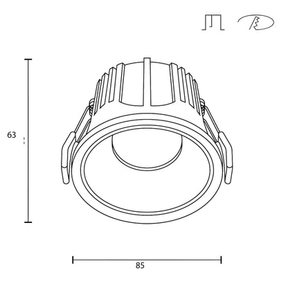 Maytoni Alfa LED 36° recessed circular light white