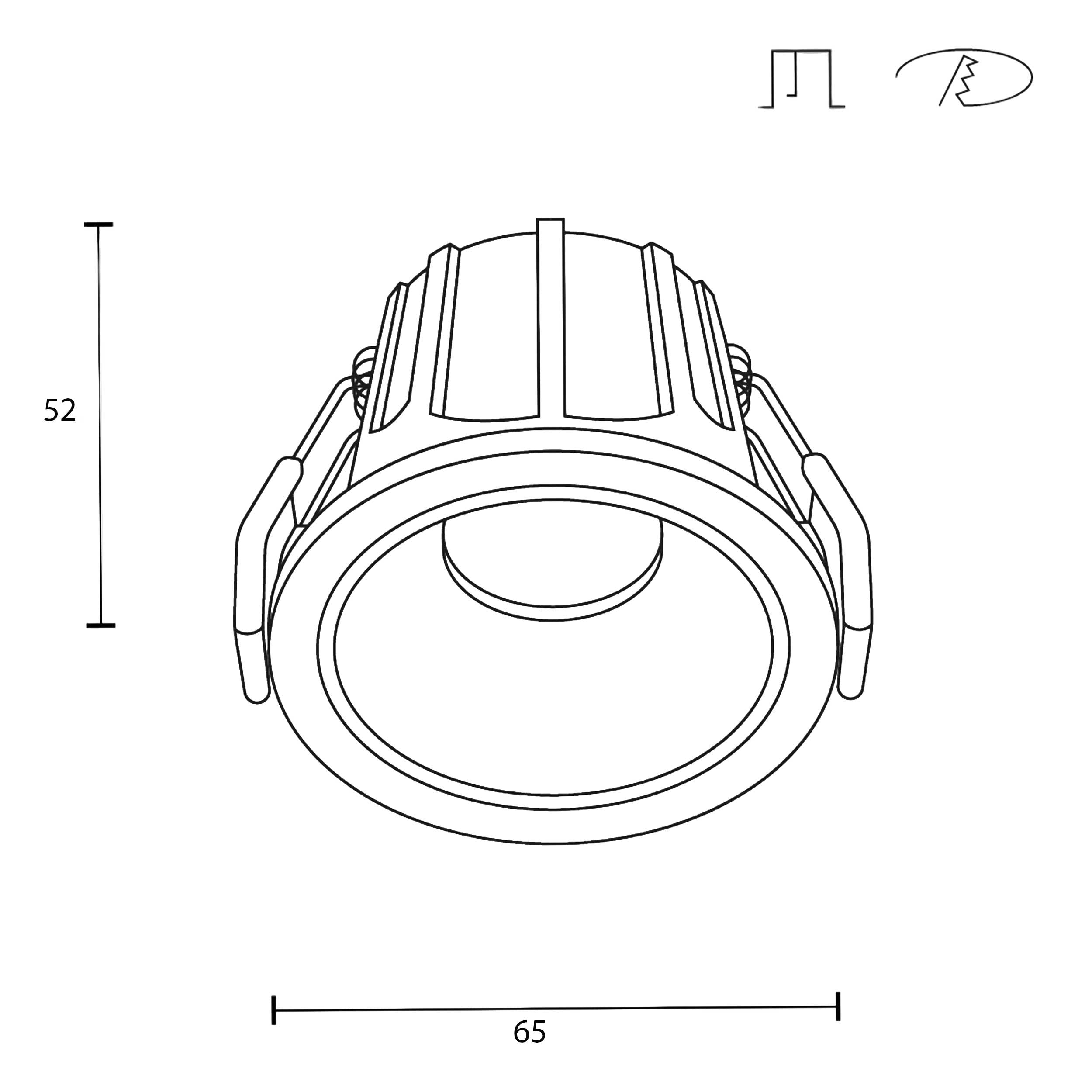 Maytoni Alfa LED 36° recessed circular light black