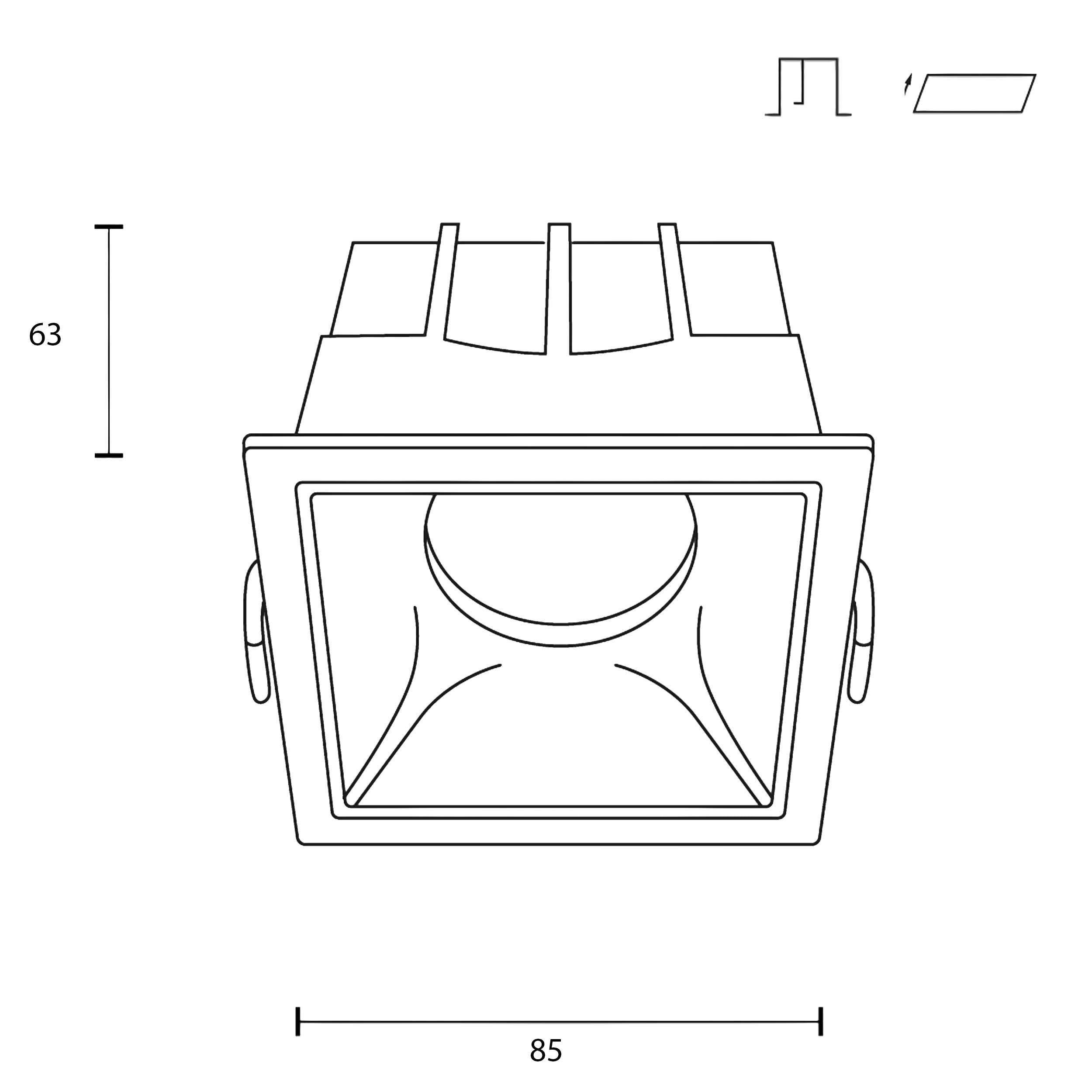 Maytoni Alfa LED 15W 36° recessed square light white
