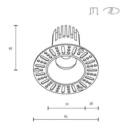 Maytoni Dip LED 50° recessed circular light white