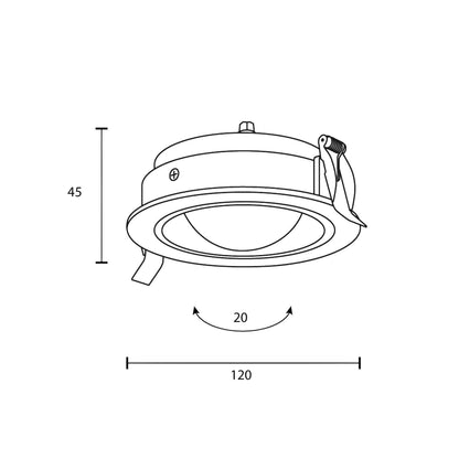 Maytoni Downlight Lens LED 3000K 12W 70° Recessed Circular light