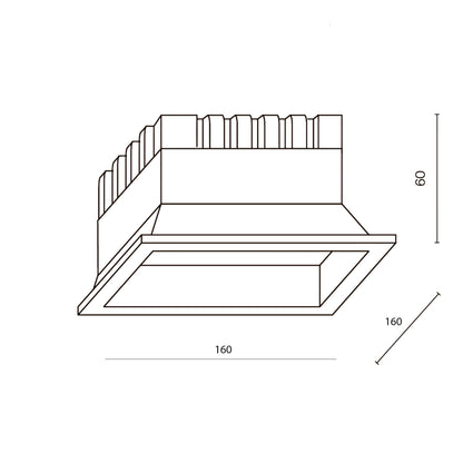Maytoni Okno LED 24W 120° recessed square light