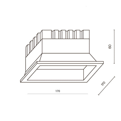 Maytoni Okno LED 100° recessed square downlight light
