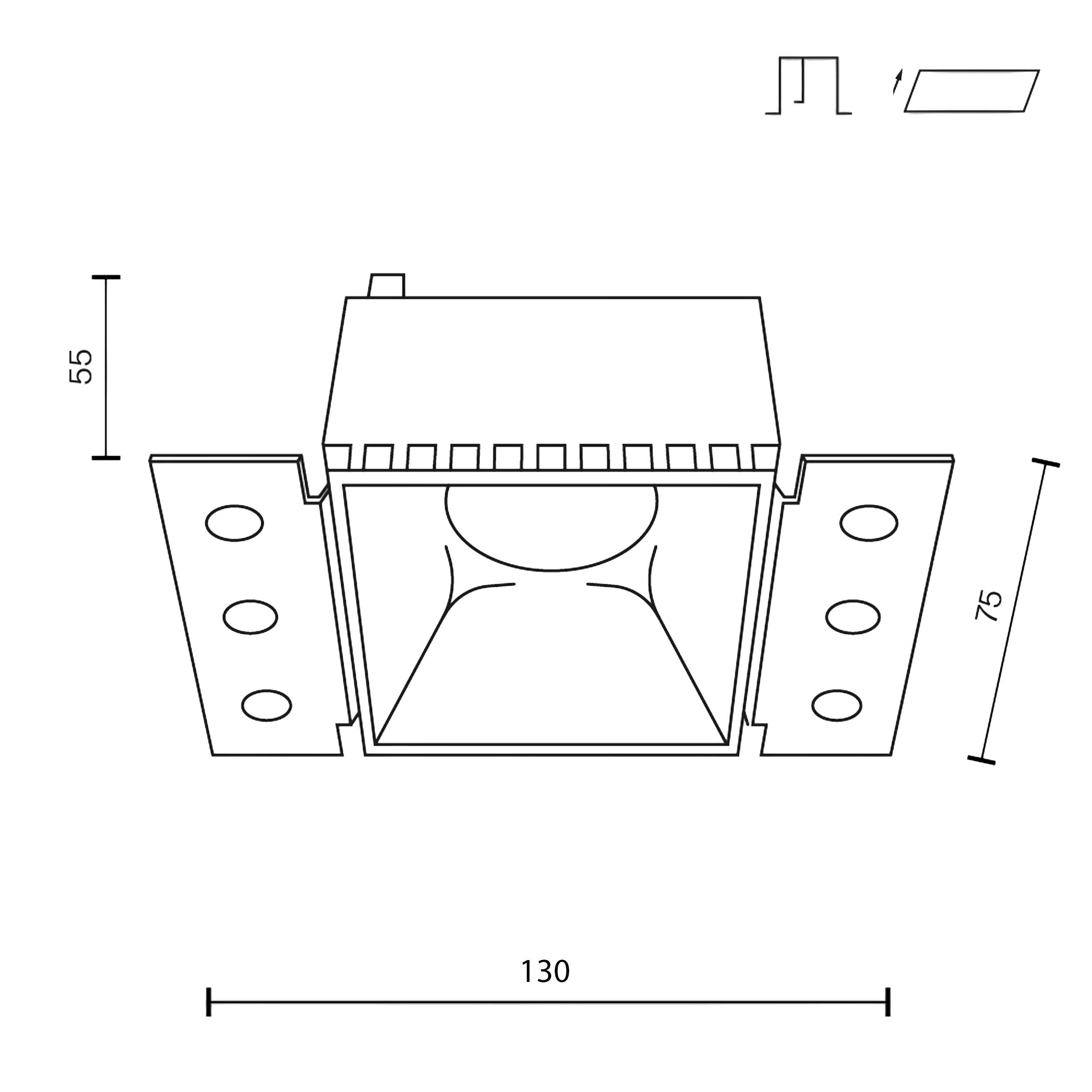 Maytoni GU10 recessed square downlight light