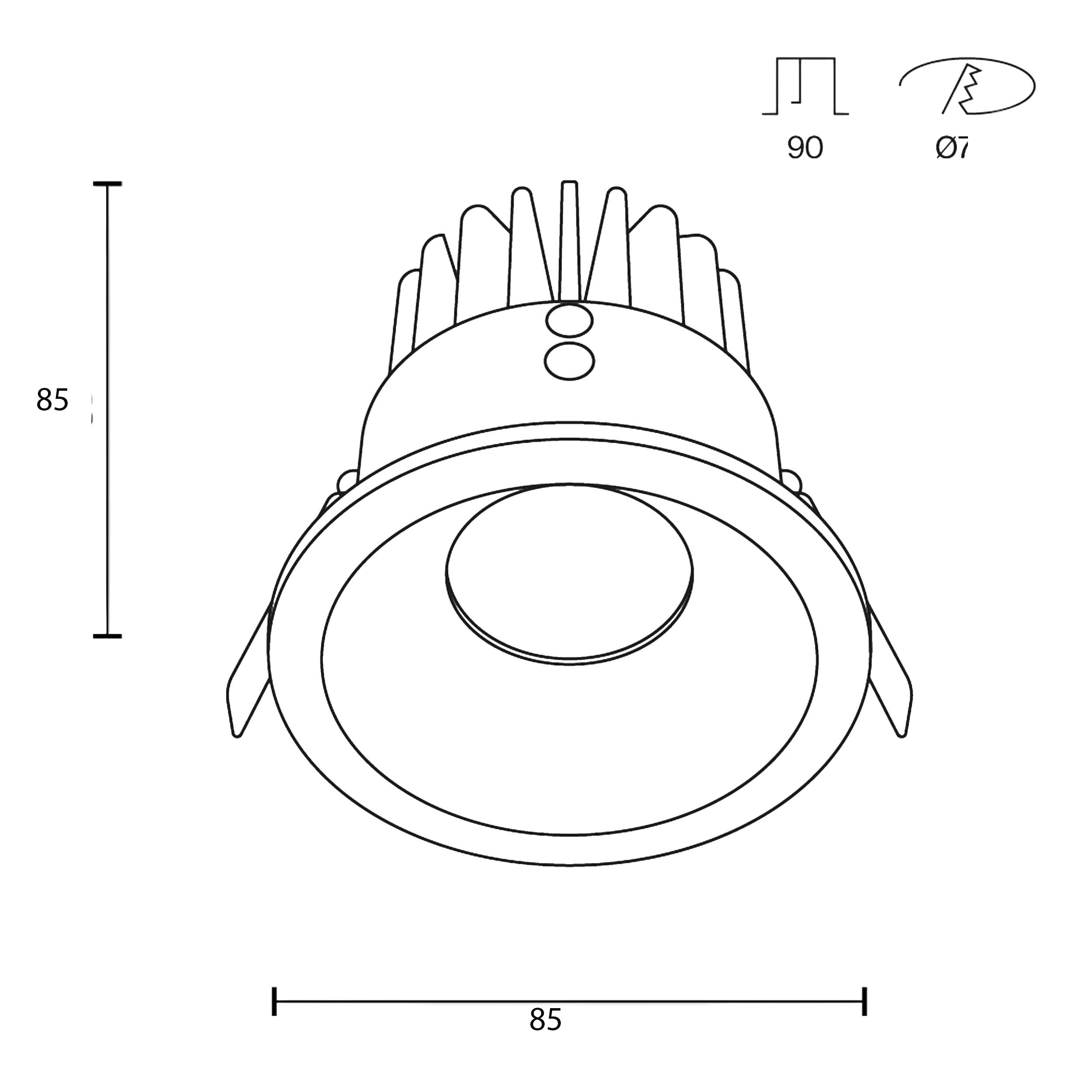 Maytoni Zoom LED 60° recessed circular light white
