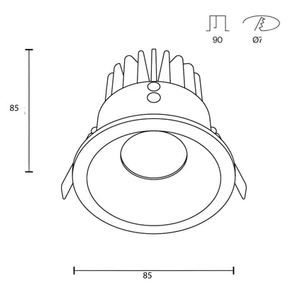 Maytoni Zoom LED 60° recessed circular light white