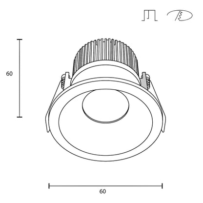 Maytoni Zoom LED 60° recessed circular light white