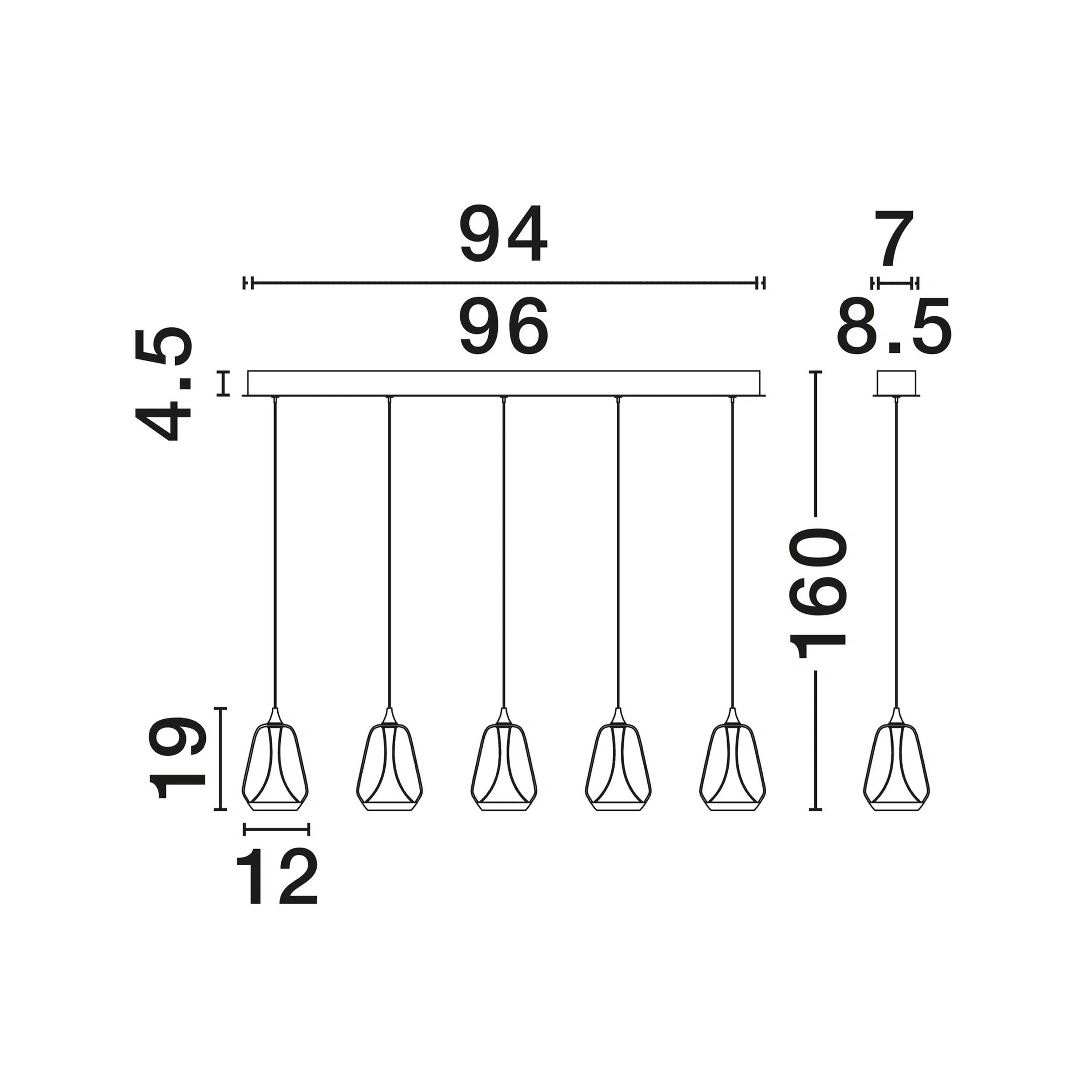 Nova Luce Alish LED pendant light linear
