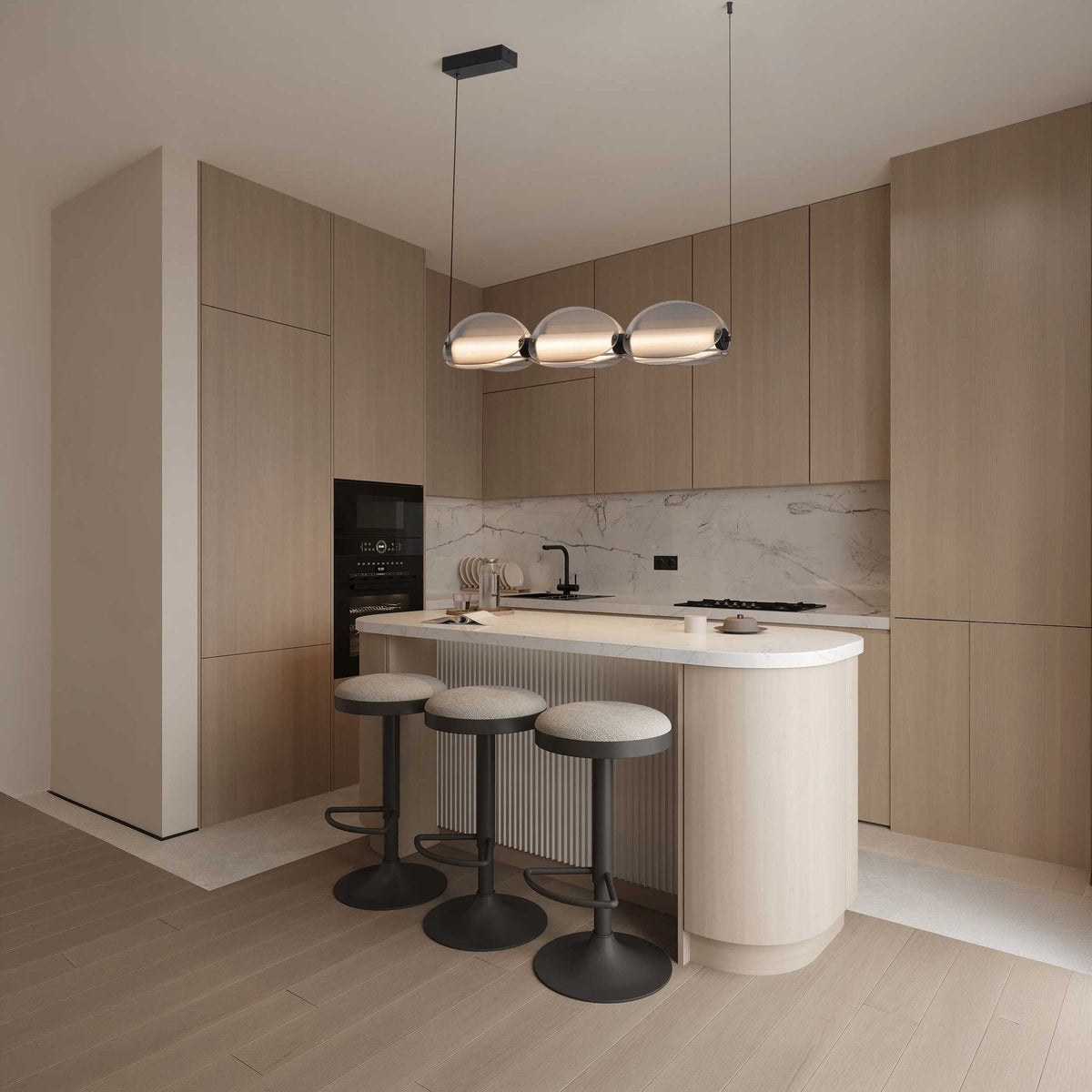 Nova Luce Noir LED Long Pendant light