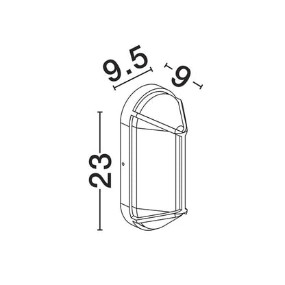 Nova Luce Amel E27 nástěnné oválové svítidlo IP65