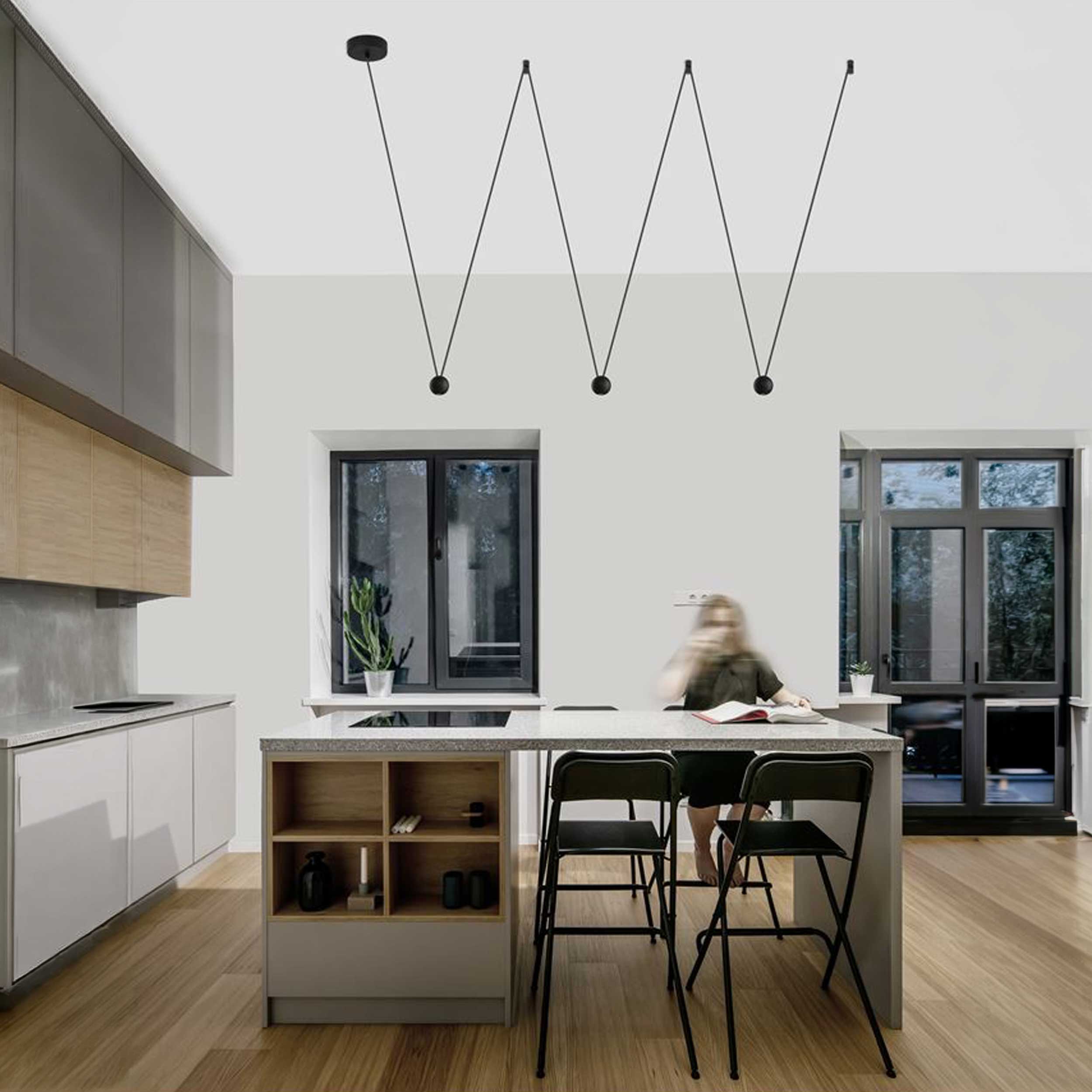 Nova Luce Nocci LED pendant light with cable suspension