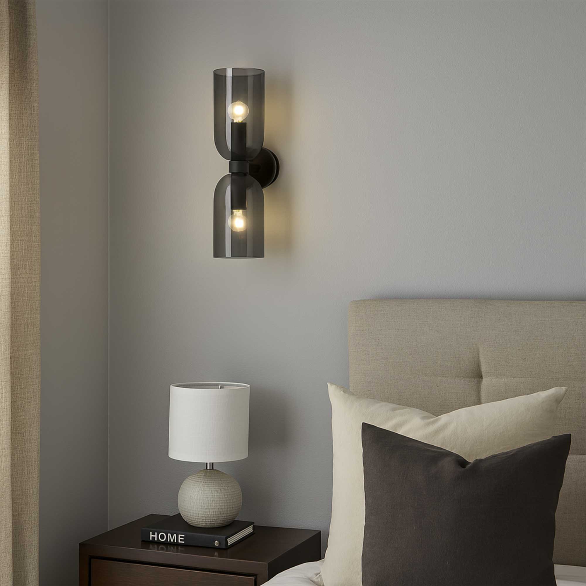 Nova Luce Palmer E27 glass wall lamp