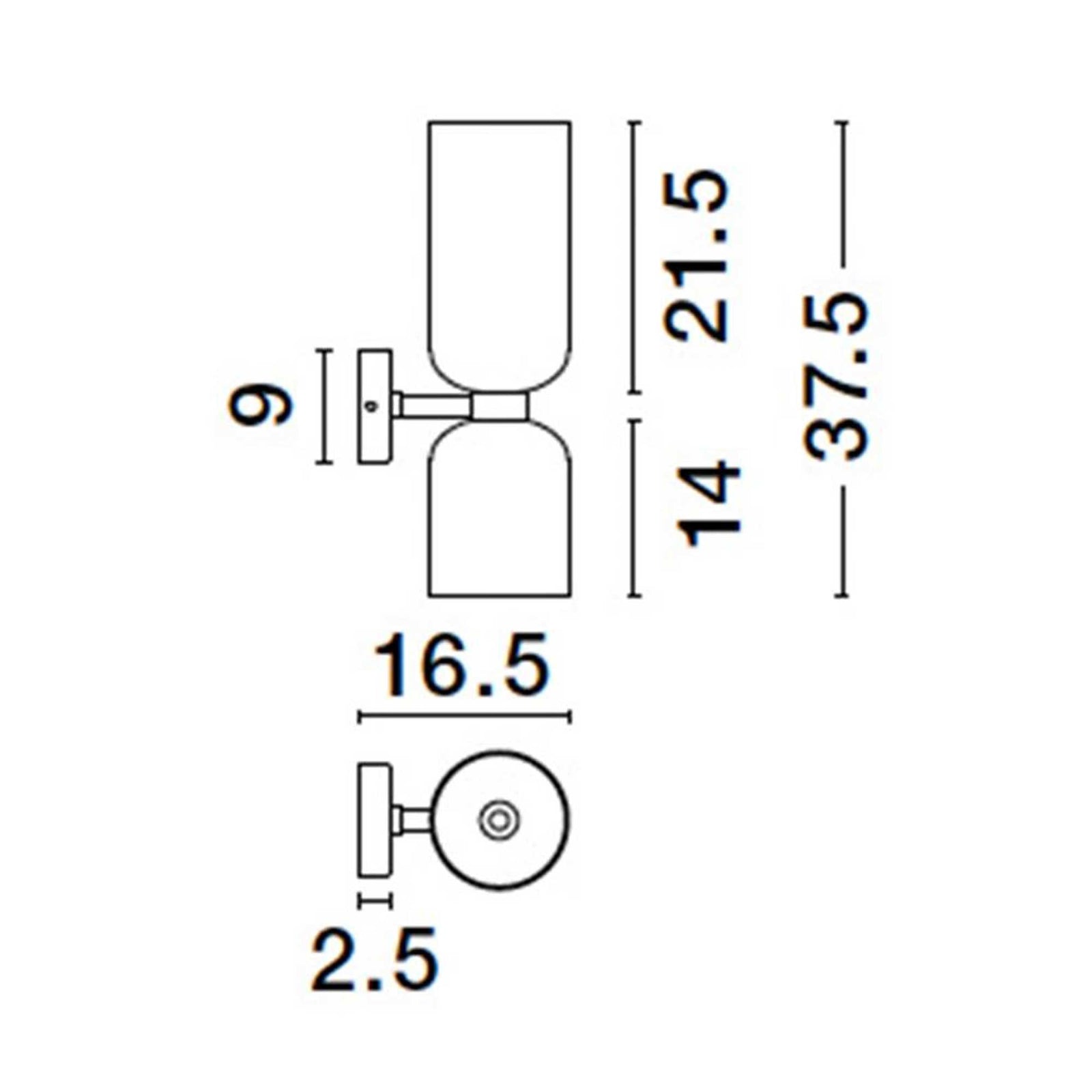 Nova Luce Palmer E27 glass wall lamp