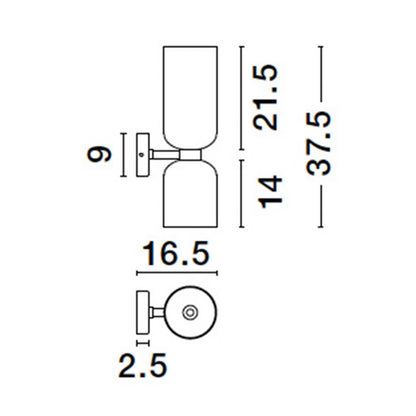 Nova Luce Palmer E27 glass wall lamp