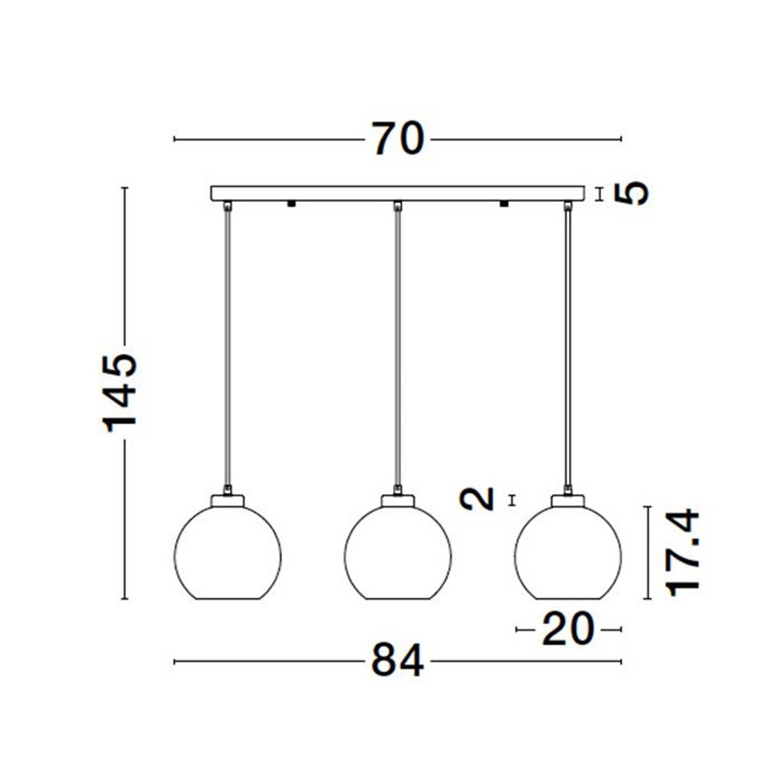 Nova Luce Palmer E27 glass pendant light longitudinal