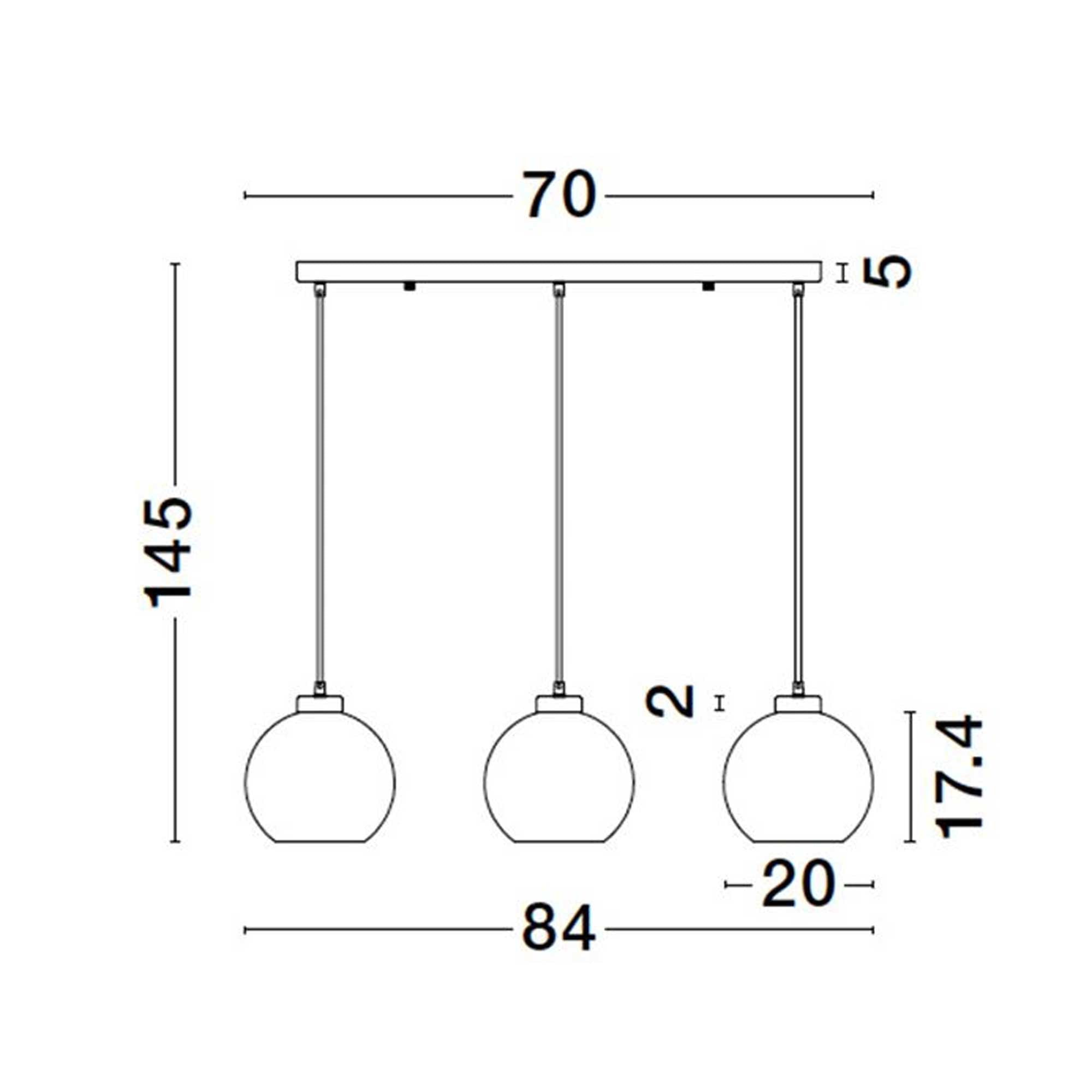 Nova Luce Palmer E27 glass pendant light longitudinal