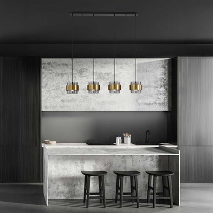 Nova Luce Sianna E27 glass pendant lamp longitudinal