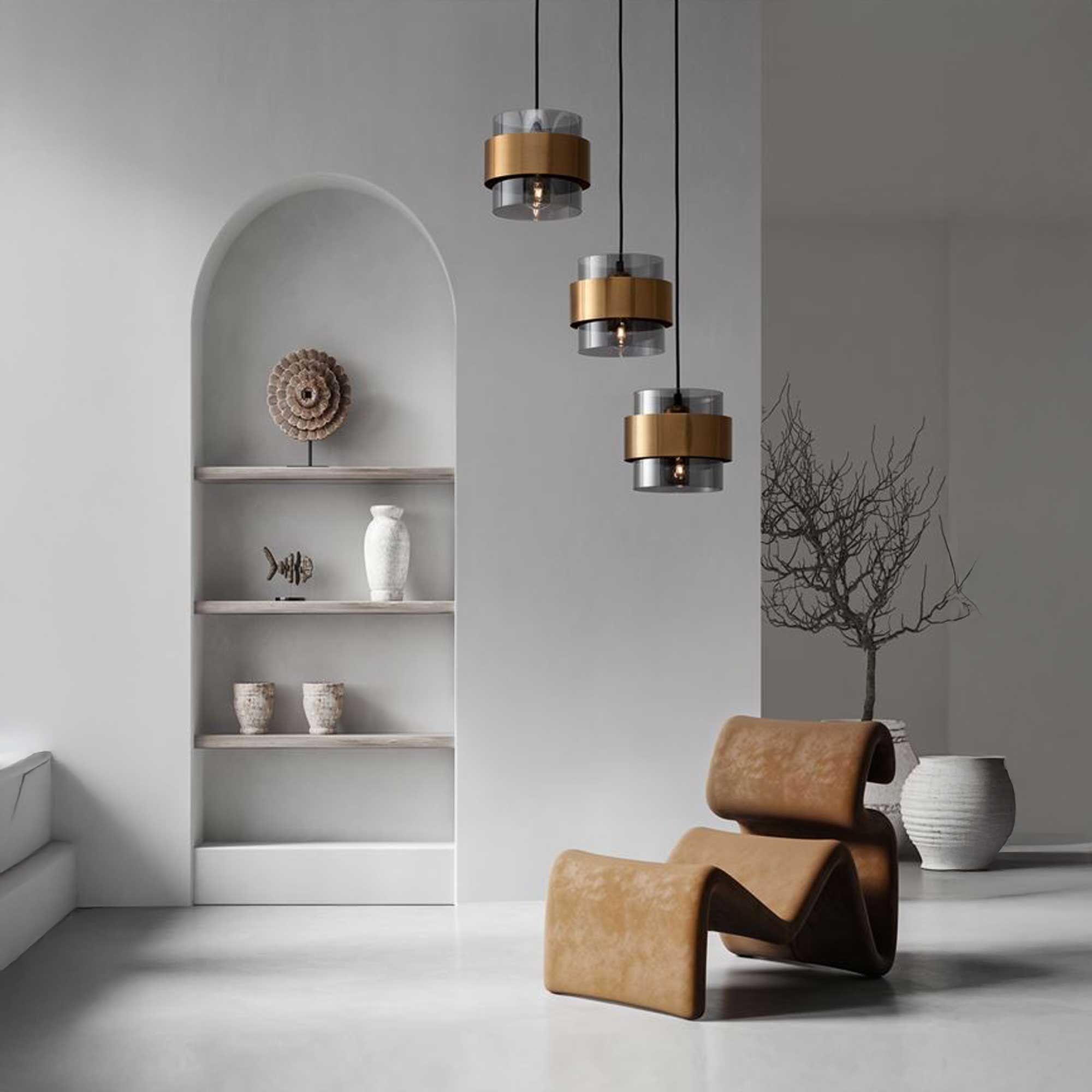 Nova Luce Sianna E27 glass pendant luminaire vertical