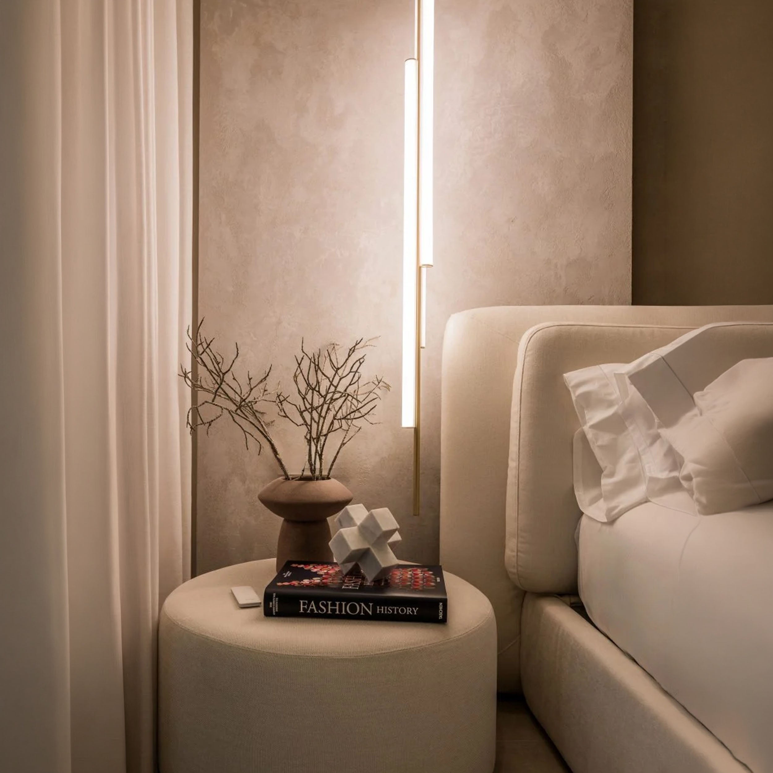 Marset Ambrosia V3 LED Gold Recessed Suspended Vertical light