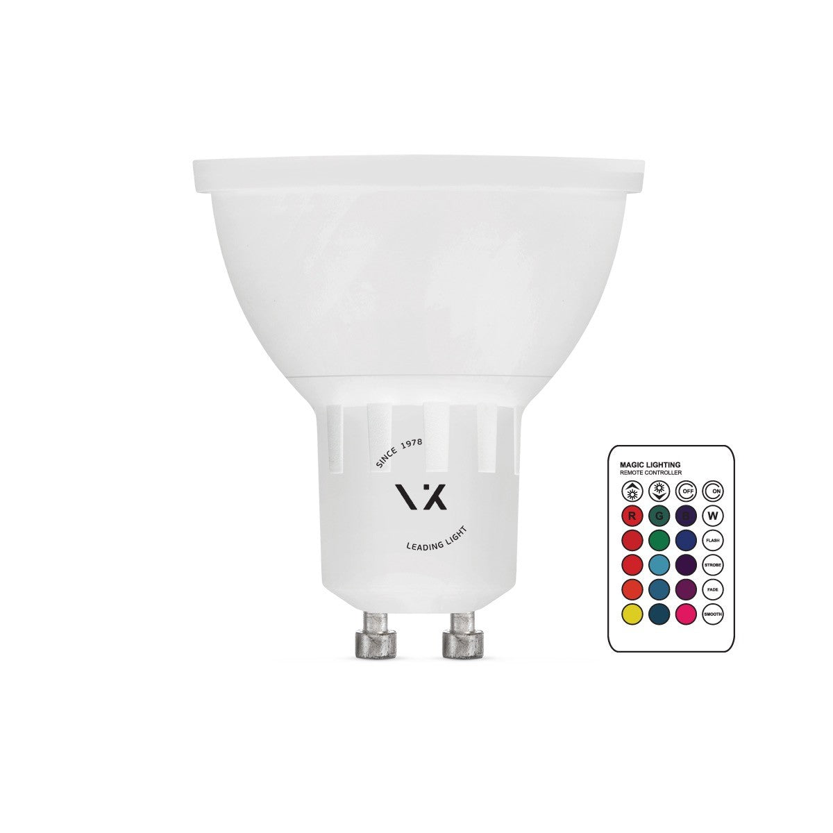VK Light RGB GU10 3W Dimmable LED Bulb