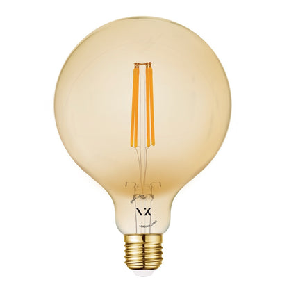 VK Light Globo Filament Amber LED Bulb, E27, ø125, 2200K, 7W, Dimmable