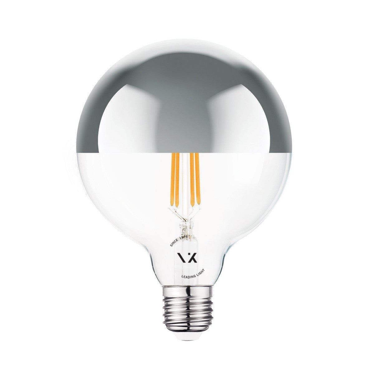 VK Light Globo Filament Silver E27 LED Bulb, ø125, 2700K, 7W, Dimmable