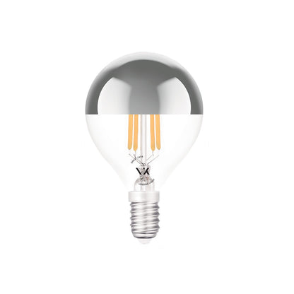VK Light Mini Globe Filament Silver E14 2700K 4.5W Dimmable LED Bulb
