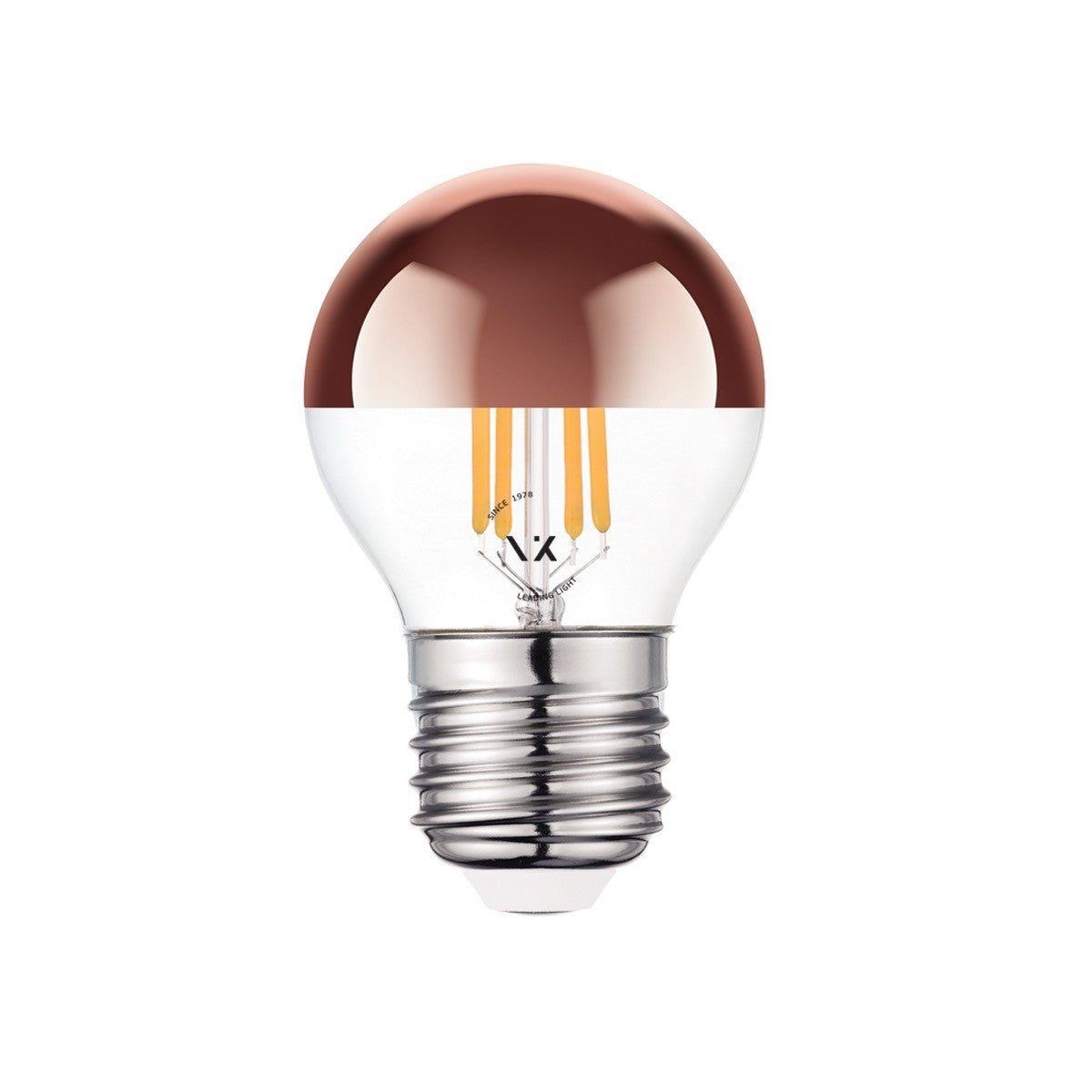 VK Light Mini Globe Filament Pink Copper E27 2700K 4.5W Dimmable LED Bulb