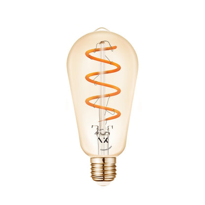 VK Light Spiral Filament Amber ST64 E27 2200K 4.5W Dimmable LED Bulb