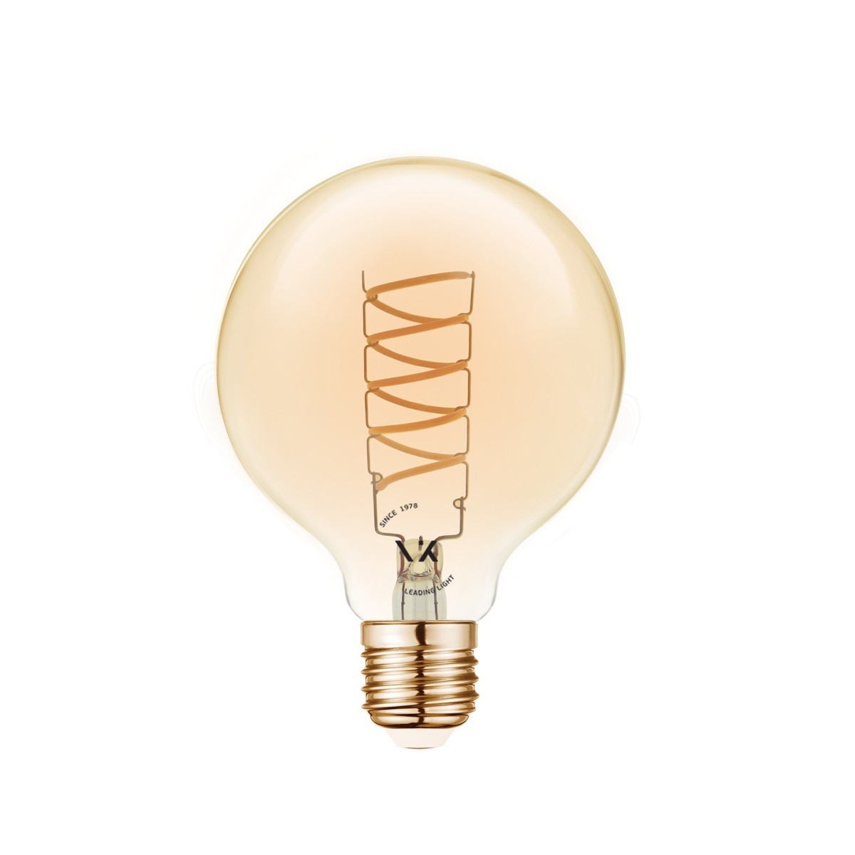 VK Light Spiral Filament Amber LED Bulb—G80, E27, 2200K, 4.5W, Dimmable