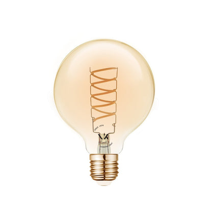 VK Light Spiral Filament Amber LED Bulb—G80, E27, 2200K, 4.5W, Dimmable