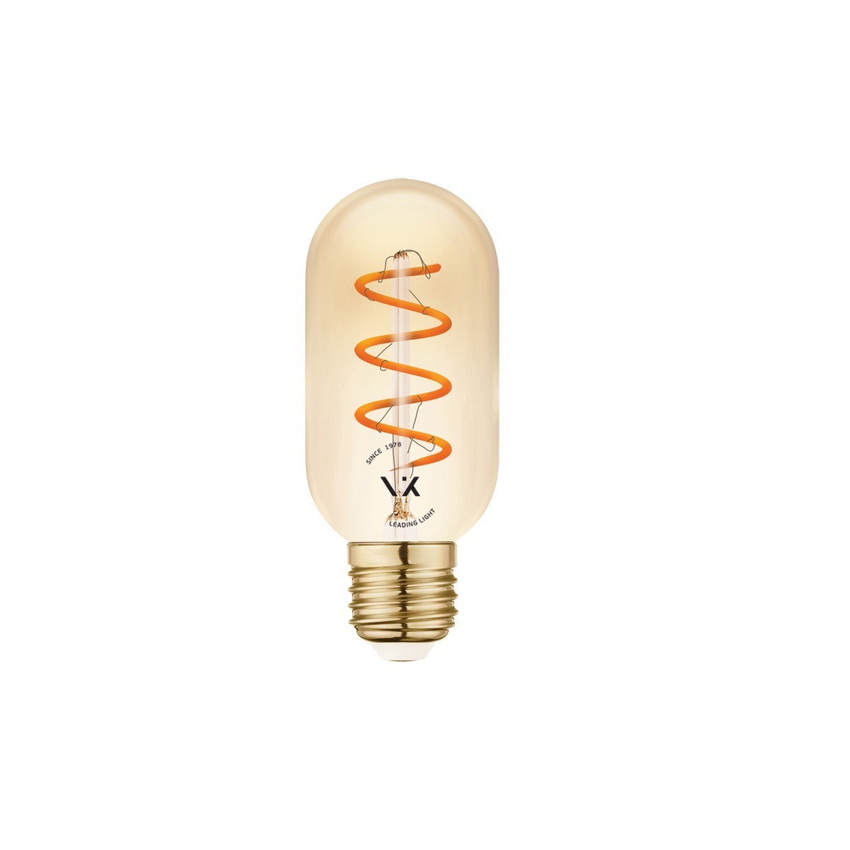 VK Light Spiral Filament Amber-T45 E27 2200K 4.5W Dimmable LED Bulb