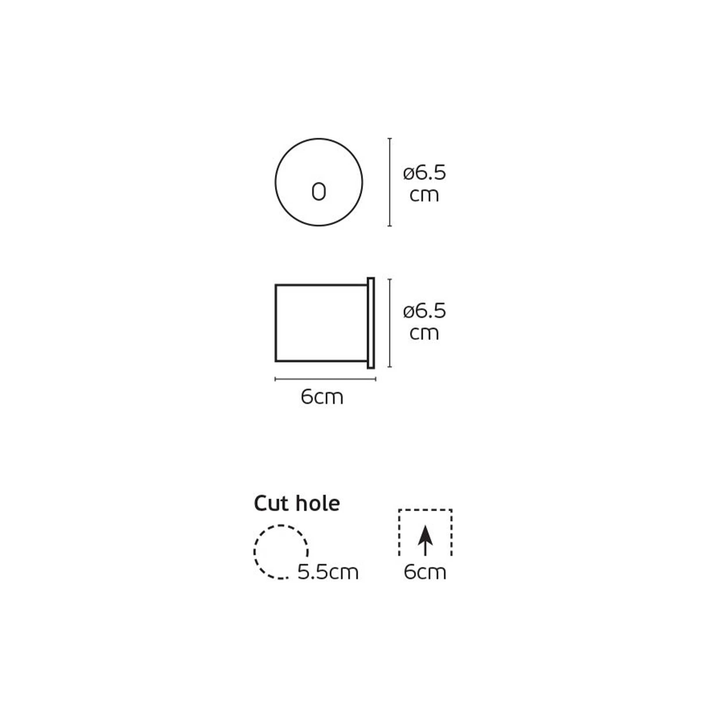 VK Light Fune LED recessed stairwell light round