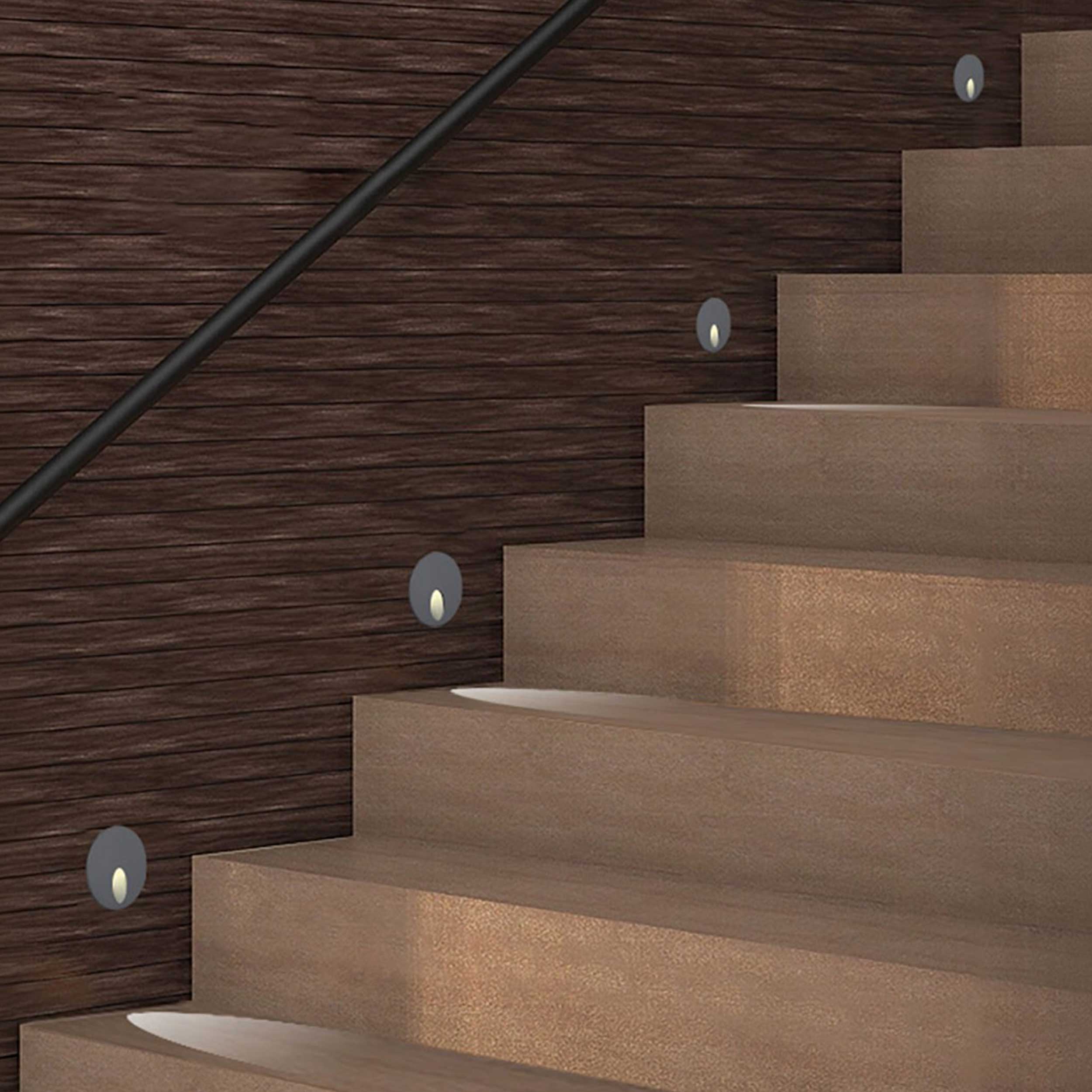 VK Light Fune LED recessed stairwell light round