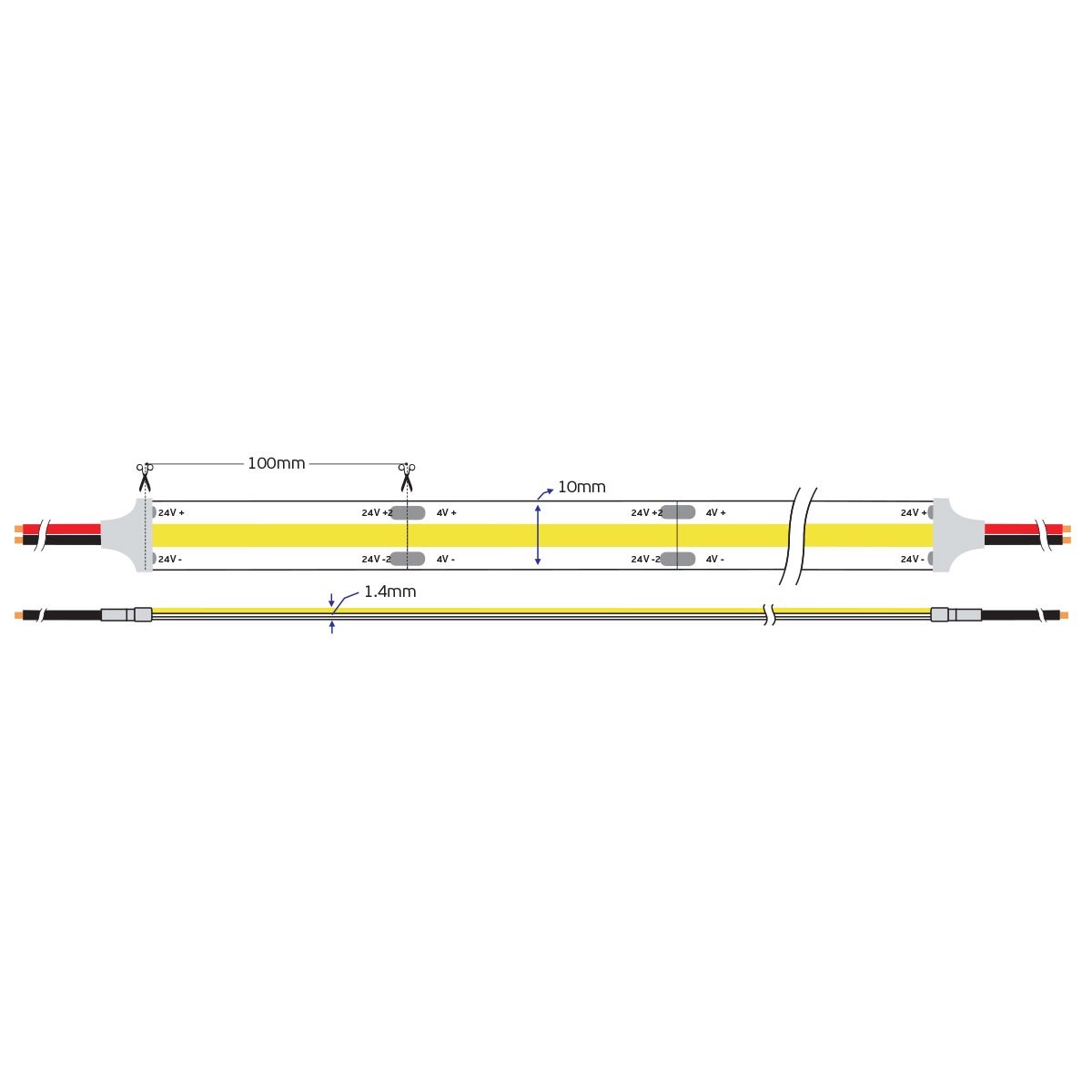 COB LED Strip 24V CRI90 IP20 (5m)
