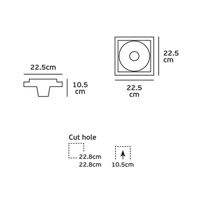 VK Light Trimless Plaster GU10 Recessed light with protruding tube