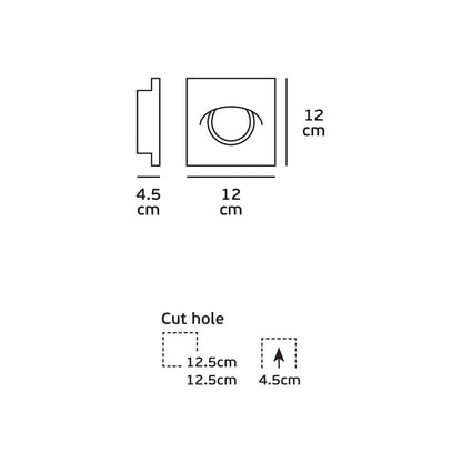 VK Light Downlight Plaster GU10 Recessed light Round