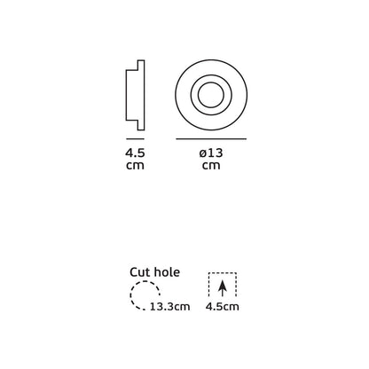 VK Light Downlight Plaster GU10 Recessed light Round