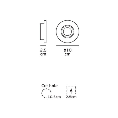VK Light Downlight Plaster GU10 Recessed light Round
