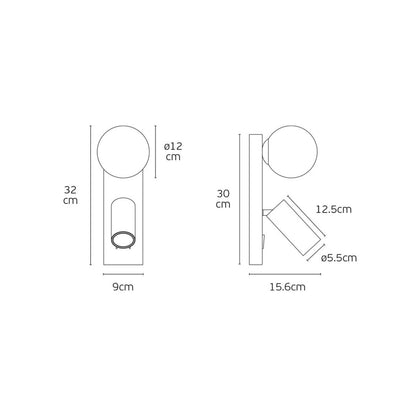 VK Light Nero G9+GU10 wall light for beside the bed