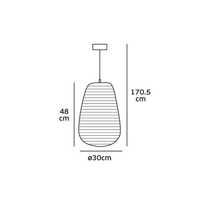 VK Light Noem E27 hanging paper light oval
