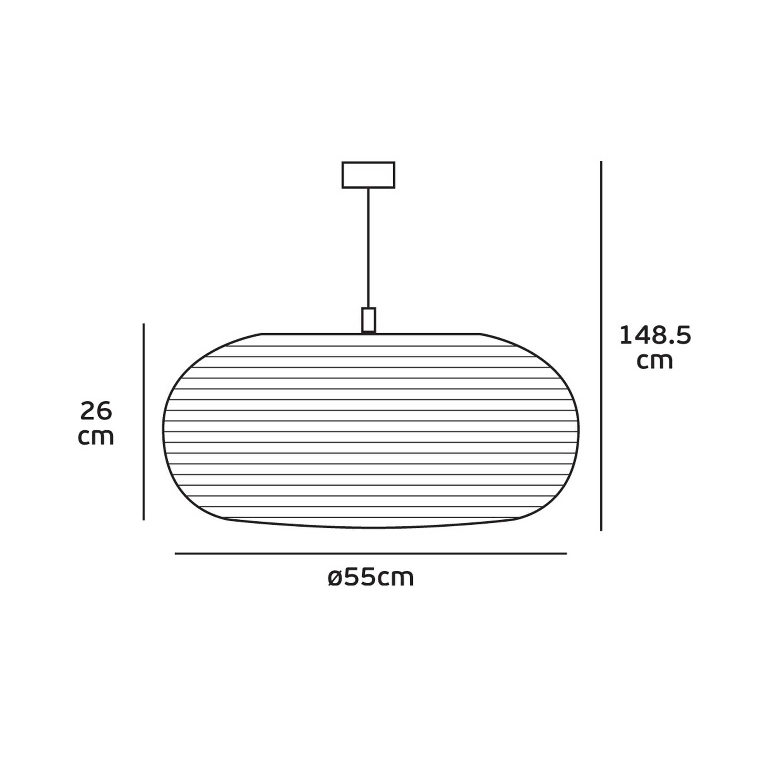 VK Light Noem E27 hanging paper light oval