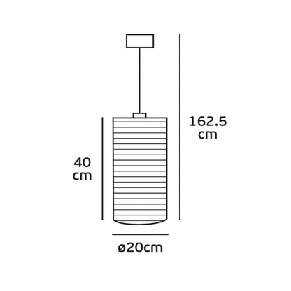 VK Light Noem E27 hanging paper light cylindrical