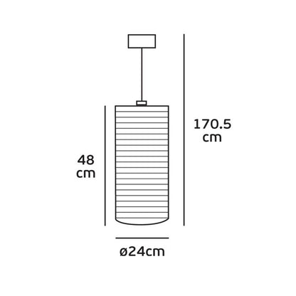 VK Light Noem E27 hanging paper light cylindrical