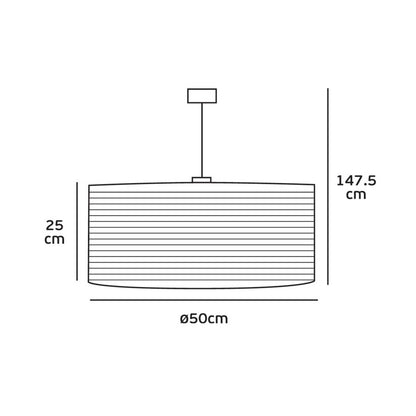 VK Light Noem E27 hanging paper light cylindrical
