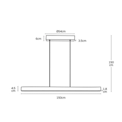 VK Light Orra LED suspended linear wooden light