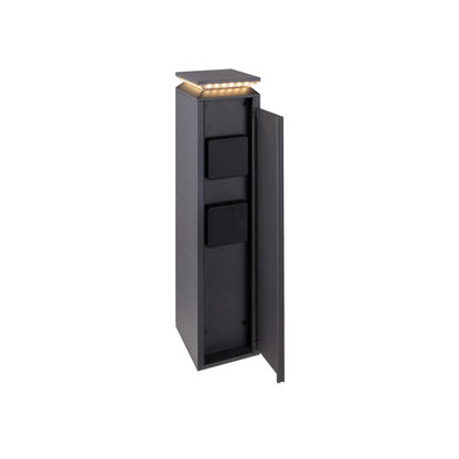 VK Light Run LED post light with Schuko IP54 outlets