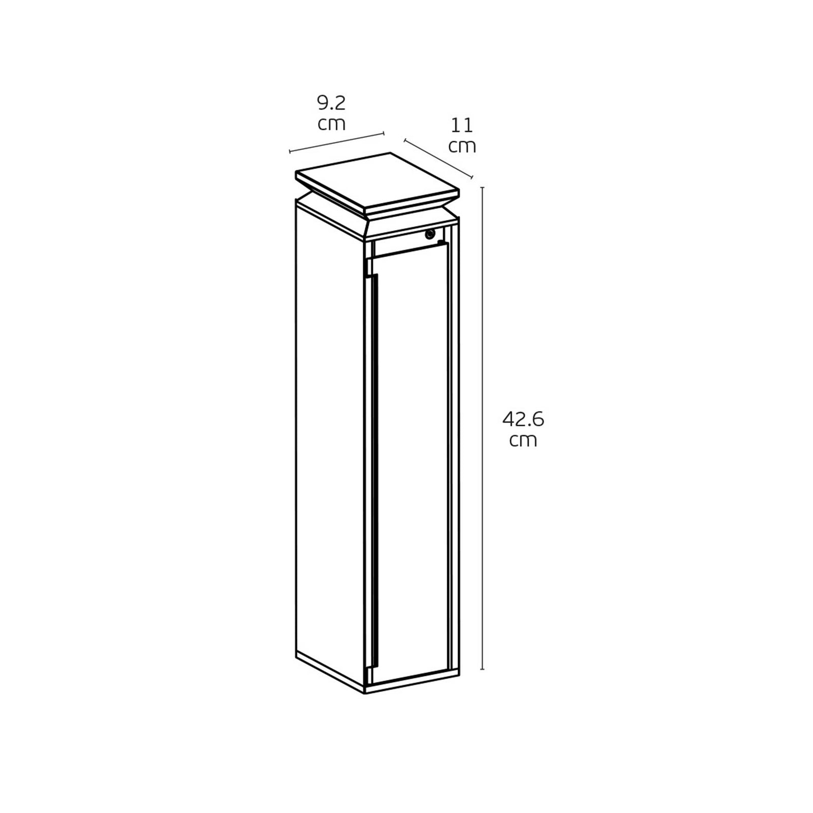 VK Light Run LED post light with Schuko IP54 outlets